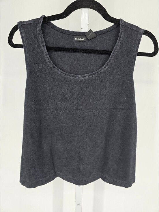 Tops - Vtg North Crest Womens Sz XL Sleeveless Tank Top Solid Black Cotton Blend